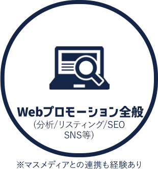 Webプロモーション全般(分析/リスティング/SEO SNS等) ※マスメディアとの連携も経験あり